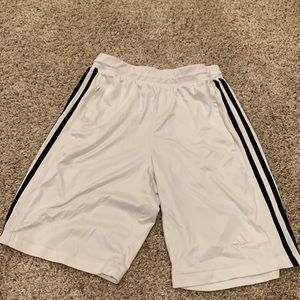 White Adidas Basketball Shorts